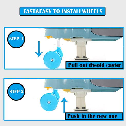 Baby Walker Replacement Wheels, Set of 4 Plastic Wheels Casters, Universal Wheels for Baby Walker Accessories