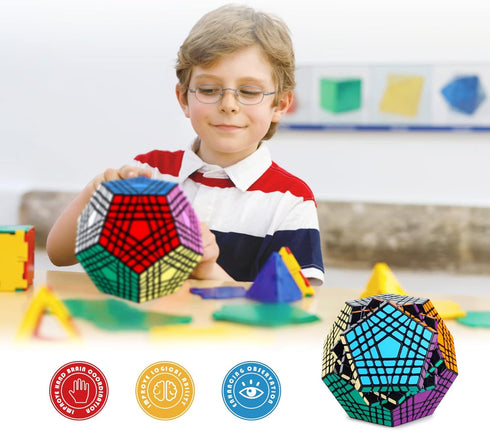 5x5 Ganowo Megaminx Speed Cube Gigaminx Cubes Brain Teasers Games Magic Twist Puzzle Fidget Toys for Kids Adults Boys
