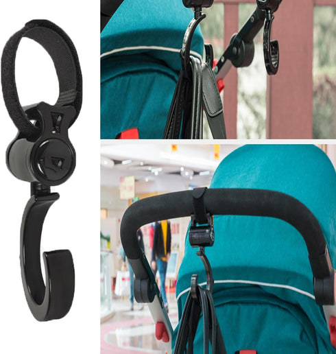 iLulala 4pcs 360 Stroller Hooks, Walker Hooks Wheelchair Hanging Hooks, Rotation Baby Stroller Hooks Stroller Hanger