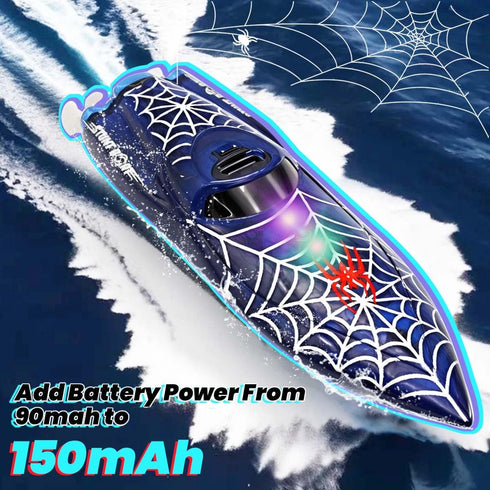2.4Ghz 360 Swimming 8-12 Mini Remote Control Boat RC Boat Rotating LED Lights bulit-in Rechargeable Battery Pool