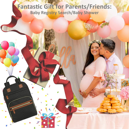 Diaper Bag Backpack for Women, Large Capacity with Insulated Pockets, Multifunctional Baby Bags for Mama Maternity