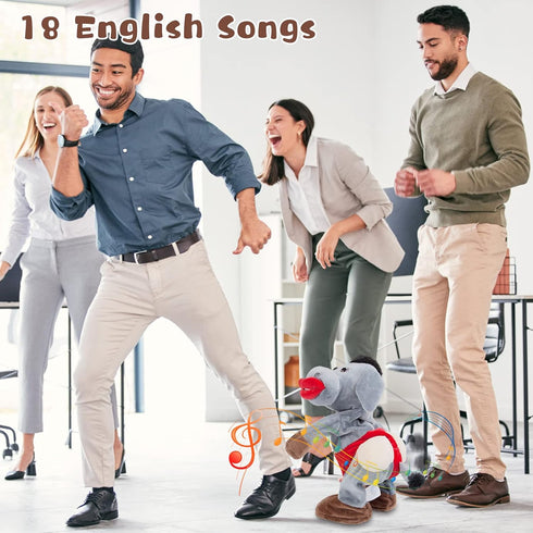 Emoin Dancing and Singing Donkey Toy Valentines Day Gifts, Shaking Donkey Stuffed Animal Interactive Musical Toys