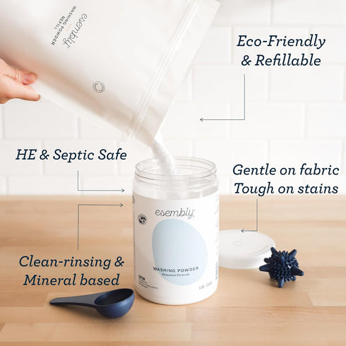 (6lb Esembly Laundry Washing Powder HE Mineral Based Detergent for All Household Laundry and Cloth Diapers Patented