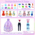 Doll Clothes and Accessories for 11.5 Inch Doll Dress Up Set with Wedding Gown, Fashion Dresses, Outfits, Shoes