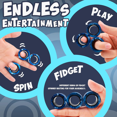 Pack 5Pcs,Fidget Yrissmiss Fidget Toys Adults Spinner with Magnetic Rings Gyro,Fidget Controller Autism Sensory