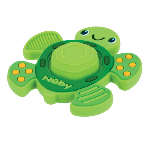 Nuby Teethe N' Pop Sensory Play Teether, Baby Teething Toy for 3+ Months, Turtle