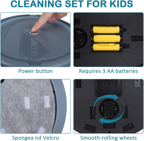 1pc PATKAW Kids Kitchen Role Paly Toys Floor Sweep Toy Robot, Simulation Mopping Robot Fake Floor Mopping Robot Kids