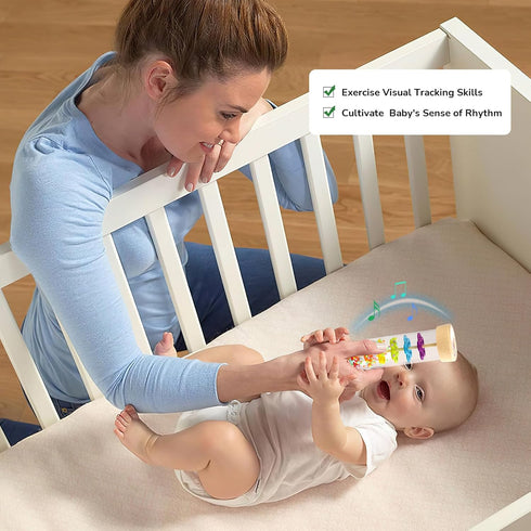 WODI Wooden Rain Stick Montessori Toys for Babies 6-12 Months, Musical Instrument Baby Toys for 1 Year Old