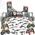 Set, WW2 14+ Finger Rock Military Base Series Small Suspension Building Army Mini War Accessories Kits, DIY Defence