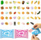 50 Pack Mini Food Blind Bags for Kids - Small Dollhouse Accessories