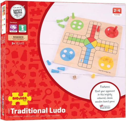 Bigjigs Toys Traditional Ludo Game for Family Fun