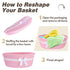 Gift Basket with Bow and Gift Bag, Simplicity Home Decor Rope Basket for Gifts, Empty Storage Basket, Pink
