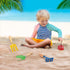 Anzmtosn Kids Metal Garden Tool Set, 4 Pack Sand Toy with Rake, Spade, Hoe, and Leaf Rake for Outdoor Gardening