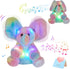 Glow Guards 12'' Light up Peek-a-Boo Elephant Stuffed Animal Musical Rainbow Elephant