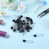 HJZHII 50Pcs 5.5CM Safety Pins for Diaper, Black Plastic Head Cloth Diaper Nappy Pins with Locking Closures Stainless