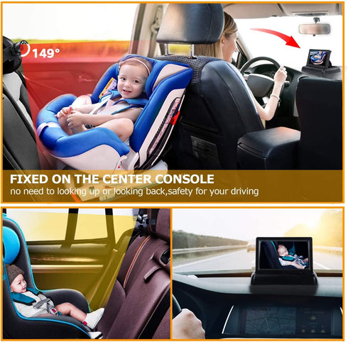 View,360 1080p Itomoro Baby Car Mirror, View Infant in Rear Facing Seat with Wide Crystal Clear Rotation Plug and Play