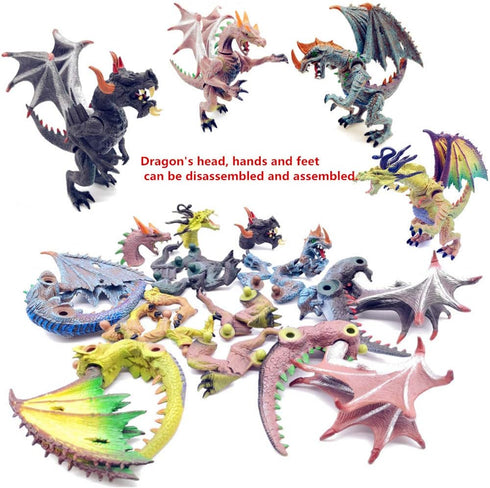 Ancient Dragon Knight 4pcs Action Figure with 20PCS Gold Coin