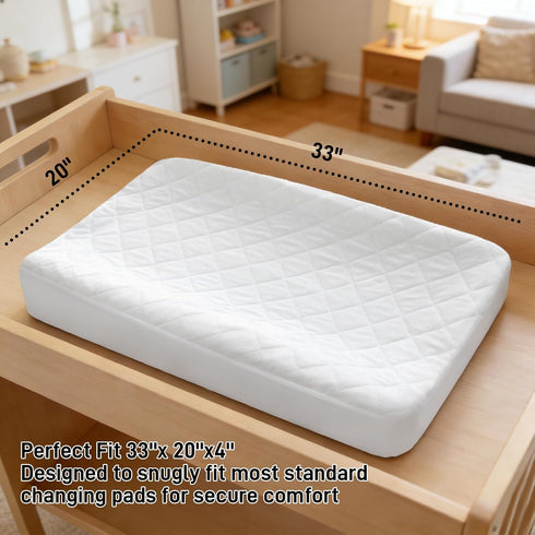 DMS PROTECTOR 2 Pack, Waterproof Changing Pad Cover Quilted Viscose Fitted Diaper Chang Table Cover, Soft Changing Pad