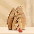 Family Wood Love Animal Puzzle Decoration, Customized Wooden Bear Puzzle, Thoughtful Christmas Birthday Gifts for