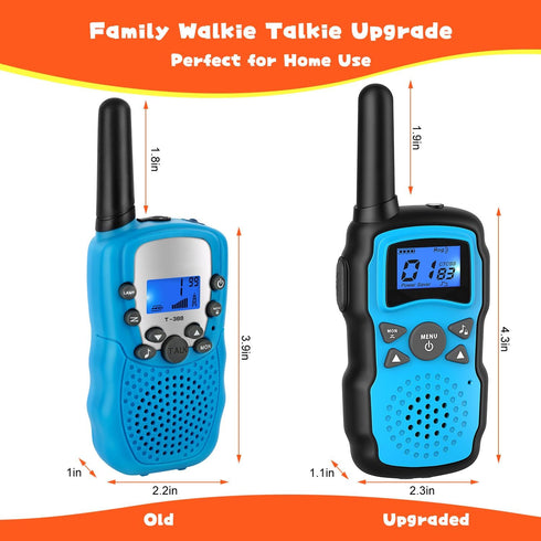 Wishouse Walkie Talkies for Kids - 4 Pack Family Radio Long Range, Outdoor Fun Toys for 4-8 Year Olds (No Battery