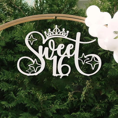 QWTOWFM 16 16th Girls,16 Sweet Sign for Backdrop,Wooden Birthday Decorations for Boys Years Birthday Party Supplies
