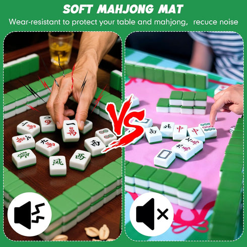 33'' 33'' Dunzy x Mahjong Mat with Carrying Bag Non Slip Noise Reduction Gaming Mat Rubber Mahjong Table Cover