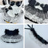 niannyyhouse 10cm, 15cm, 20cm Headdress Dress Apron Plush Doll Lace Outfit Accessories (Black-20cm)