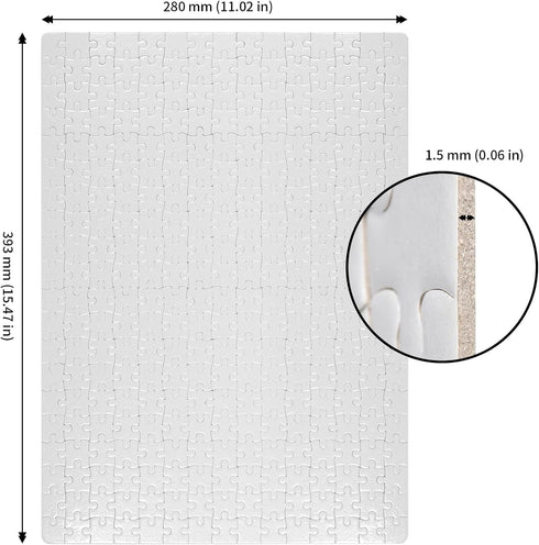 12 Sets 15.5 11 Inches 300 JAPCHET x Sublimation Puzzle Blanks, Pieces White Blank Sublimation Jigsaw Puzzles, DIY