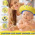 Baby Shower Cap Shield, Visor Hat for Eye and Ear Protection, Cute Dinosaur Shape for Kids, Yellow