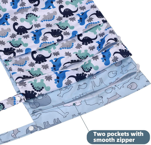 2-Pack Swimming Waterproof Wet Dry Bag - Beach Travel Organizer for Baby Cloth Diapers, Swimwear & Gym Clothes