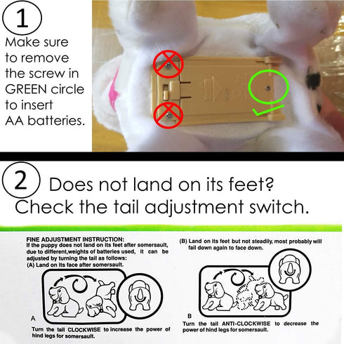 (7" Haktoys Flip Over Puppy - Interactive Battery-Powered Toy for Kids H)