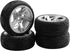 Mxfans RC 12mm Hux Wheel Rims & Rubber Tires for RC 1:10 On Road Drift Car, Pack of 4