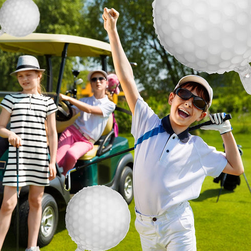 Sosation Golf Ball Balloons Decoration - Golf Themed Round Aluminum Foil Balloons for Birthday Party (12 Pieces)