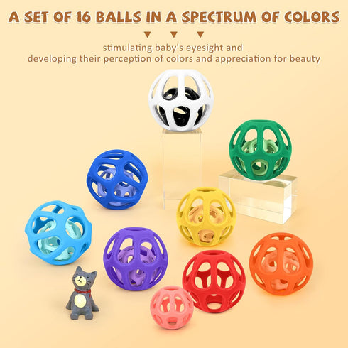 Set MCGMITT Silicone Baby Teething Toys Bundle with Baby Ball Toy