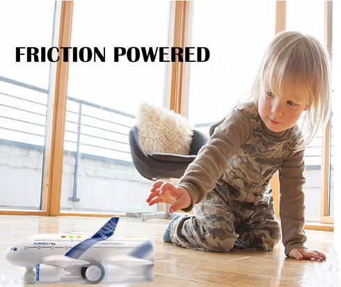 Kids,1:200 Airplane Toys for Toddlers,Friction Powered Toy Plane for Scale Aircraft with Flashing Lights and Sounds