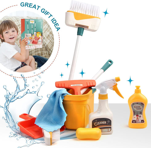 Set Jenilily Detachable Kids Cleaning Toy - Broom, Mop, Dustpan, Brush, Rag Play, Housekeeping Kit, STEM Really Clean
