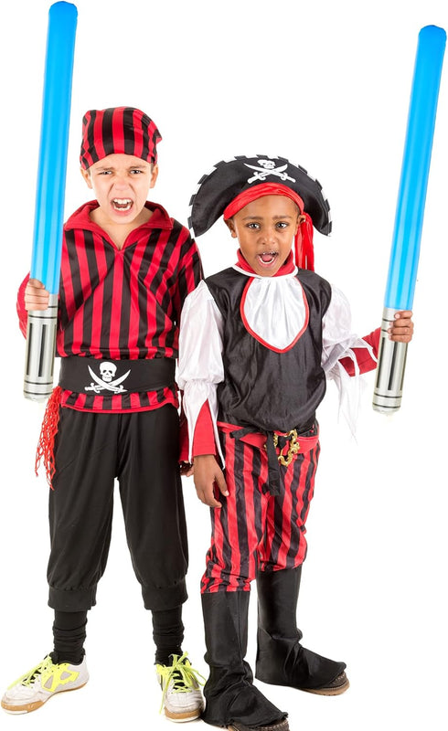 42 Pieces Inflatable Lightsabers, Costume Toys for Kids, Star Theme Birthday Party Supplies (6 Colors)