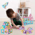 80pcs Set 3D 3 4 5 6 7 Magnetic Tiles Magnet Building Blocks Creative Stacking Toys for Kids, DIY Construction Kit