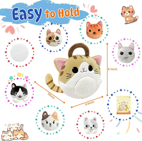 hittaty Set 6 Playset Cat Stuffed Animal House- Plush Kitten Toy with Soft Cats Interactive & Portable Plush House