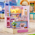 (QT045) CUTEROOM DIY Doll House Miniature Furniture Wooden House Kit with Dust Cover & LED Light and Accessories - New