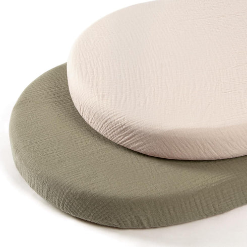 lulumoon Baby Muslin Bassinet Sheets: Cotton Bassinet Sheets Neutral for Boys and