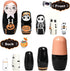 Tngan Halloween Nesting Dolls - 5Pcs 6" Tall Russian Handmade Matryoshka for Kids, Wooden Stacking Toys for Halloween