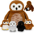 Hollowfly 5 Pcs Owls Plush Toy Gift Set 13.4" Mommy Barn Owls with