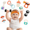 iPlay, iLearn Baby First Gym Rattle Set, Infant Dumbbell Weights Teething Rattles