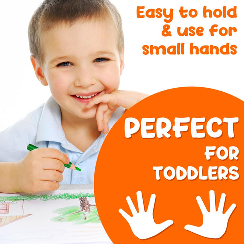 Set 10 Teacher-Recommended TinyGeeks Jumbo Pencils - of Triangle-Shaped Colored Pencils for Toddlers and Preschoolers