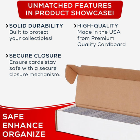 (3) Premium 800 Count Storage Box Trading Card Storage Box Cardboard Perfect Baseball Card Storage Box - MADE IN USA