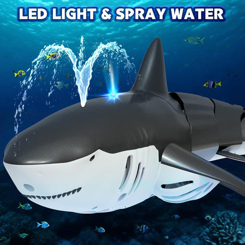 2.4Ghz 6+ 2 Remote Control Shark Pool Toys for Boys Kids,Highly Realistic Shark Pool Toys for Kids,RC Boat Outdoor