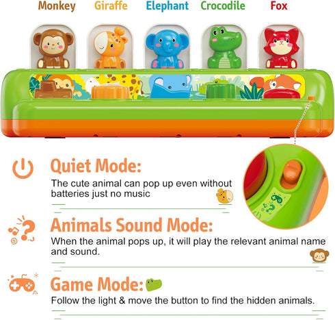 1 6 7 8 9 10 11 12 1st Duchong Pop Up Toys for Year Old Boy Girls, Interactive Cause and Effect Learning Toys