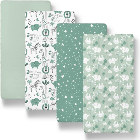 The Peanutshell Baby Bassinet Sheets 4-Pack - Soft, Oval & Fitted Baby
