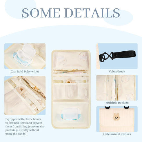Compact Diaper Bag Organizer - Foldable Baby Travel Pouch for Moms